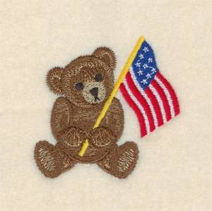 Picture of Sitting Patriotic Bear Machine Embroidery Design