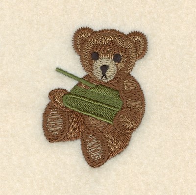 Bear with Tank Machine Embroidery Design