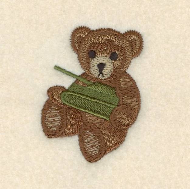 Picture of Bear with Tank Machine Embroidery Design