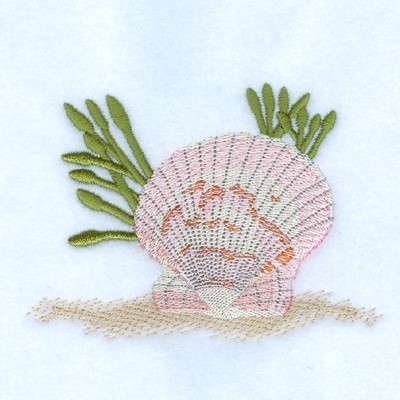 Calico Scallop Seashell Machine Embroidery Design