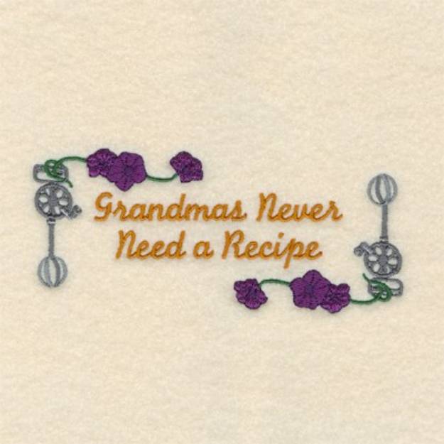 Picture of Grandmas Recipe Machine Embroidery Design