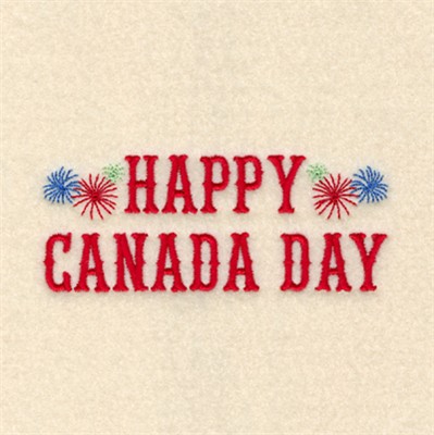 Happy Canada Day Machine Embroidery Design