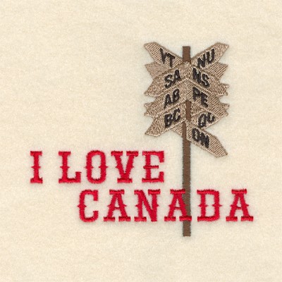 I Love Canada Machine Embroidery Design