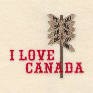 Picture of I Love Canada Machine Embroidery Design