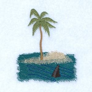 Picture of Shark and Palm Machine Embroidery Design