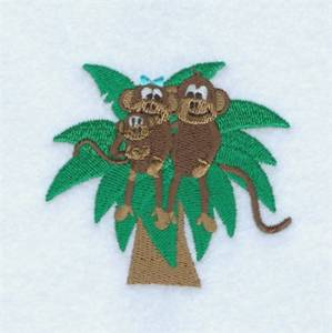 Picture of Monkey Family Machine Embroidery Design