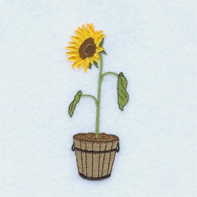Sunflower Bucket Machine Embroidery Design
