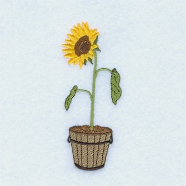 Picture of Sunflower Bucket Machine Embroidery Design