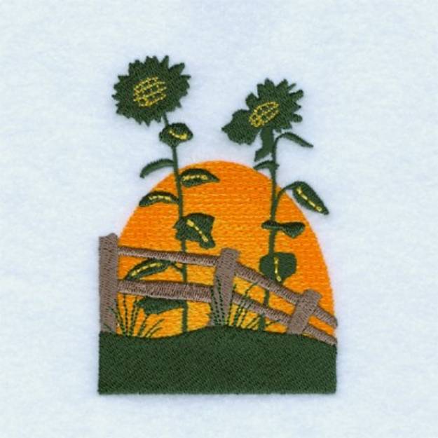 Picture of Sunflower Sunset Machine Embroidery Design