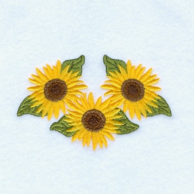 Sunflower Trio Machine Embroidery Design