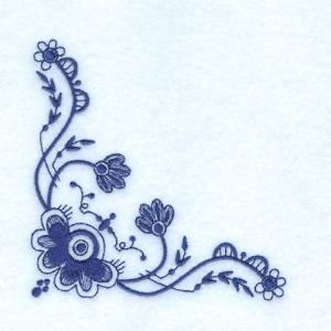 Picture of Floral Wesley Corner Machine Embroidery Design