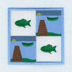 Picture of Fishing Square Machine Embroidery Design
