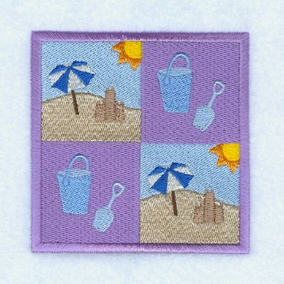 Sand Castle Square Machine Embroidery Design