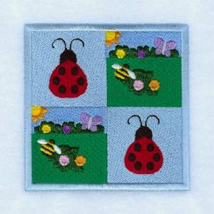 Picture of Ladybug Square Machine Embroidery Design