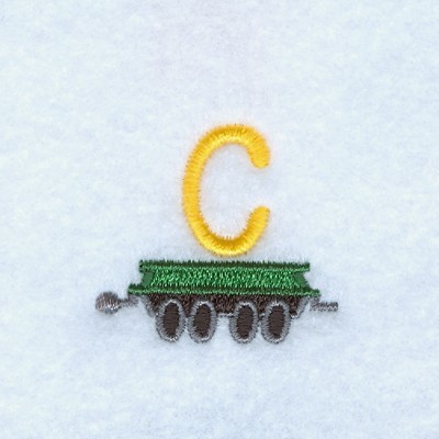Train Alphabet C Machine Embroidery Design