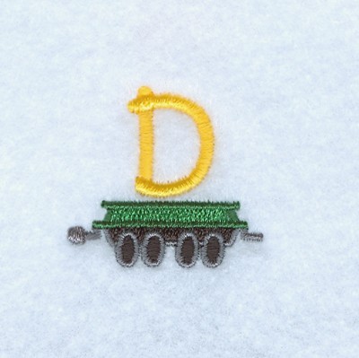 Train Alphabet D Machine Embroidery Design