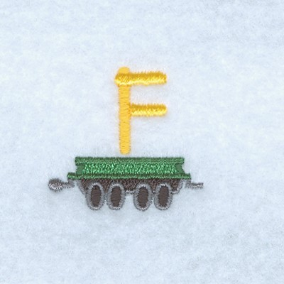 Train Alphabet F Machine Embroidery Design