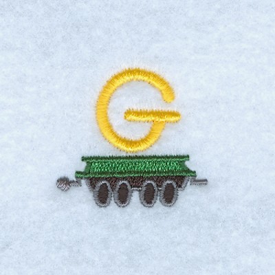 Train Alphabet G Machine Embroidery Design