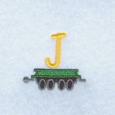 Train Alphabet J Machine Embroidery Design
