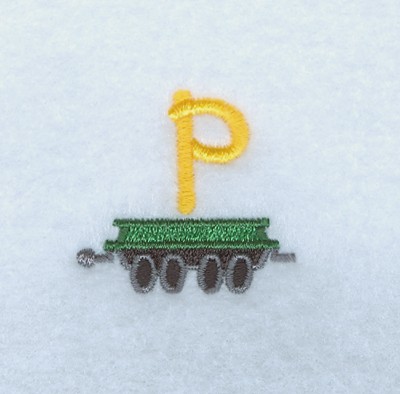 Train Alphabet P Machine Embroidery Design