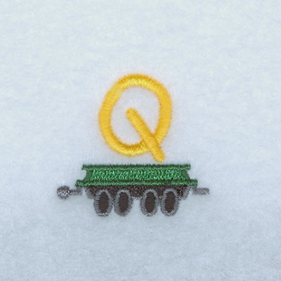 Train Alphabet Q Machine Embroidery Design