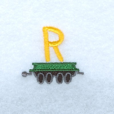 Train Alphabet R Machine Embroidery Design
