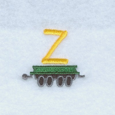 Train Alphabet Z Machine Embroidery Design