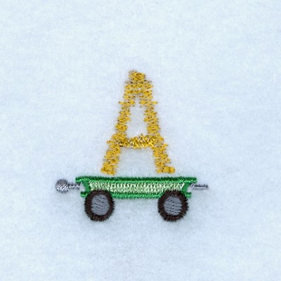 Tractor Alphabet A Machine Embroidery Design