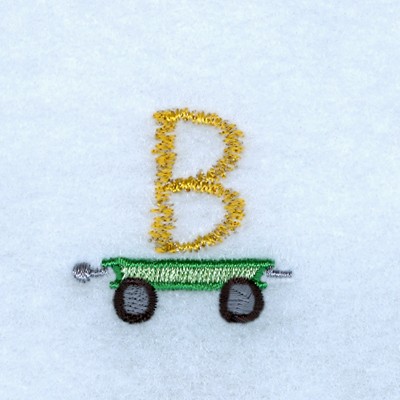 Tractor Alphabet B Machine Embroidery Design
