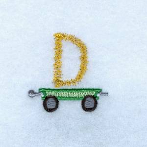 Picture of Tractor Alphabet D Machine Embroidery Design