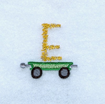 Tractor Alphabet E Machine Embroidery Design