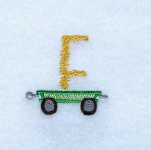 Picture of Tractor Alphabet F Machine Embroidery Design