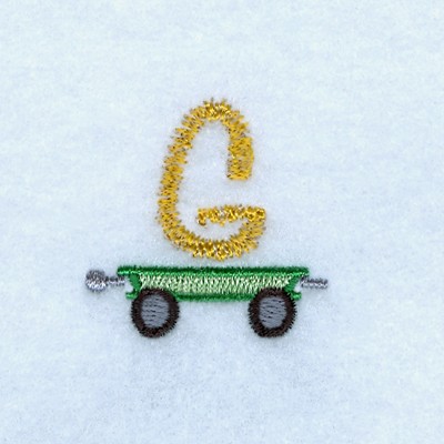 Tractor Alphabet G Machine Embroidery Design
