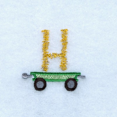 Tractor Alphabet H Machine Embroidery Design