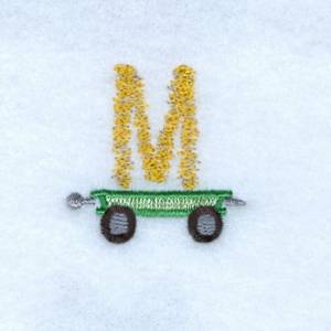 Picture of Tractor Alphabet M Machine Embroidery Design