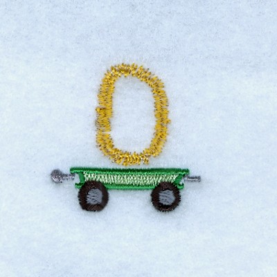 Tractor Alphabet O Machine Embroidery Design