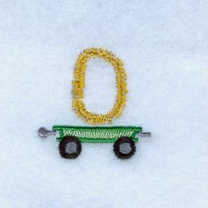 Picture of Tractor Alphabet O Machine Embroidery Design