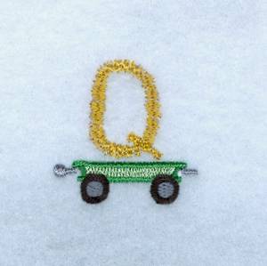 Picture of Tractor Alphabet Q Machine Embroidery Design