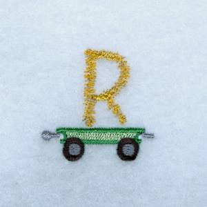 Picture of Tractor Alphabet R Machine Embroidery Design