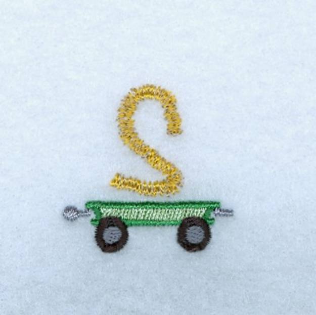 Picture of Tractor Alphabet S Machine Embroidery Design