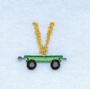 Picture of Tractor Alphabet V Machine Embroidery Design