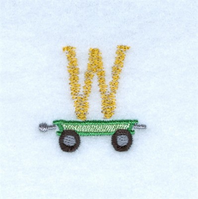 Tractor Alphabet W Machine Embroidery Design