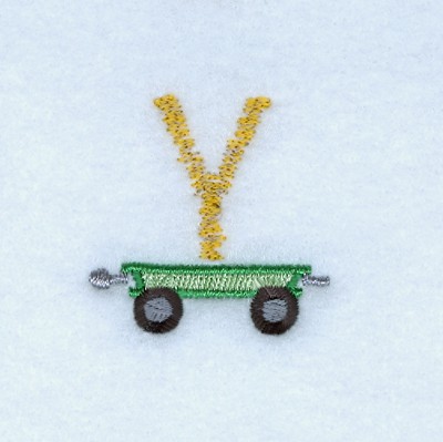 Tractor Alphabet Y Machine Embroidery Design