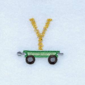 Picture of Tractor Alphabet Y Machine Embroidery Design