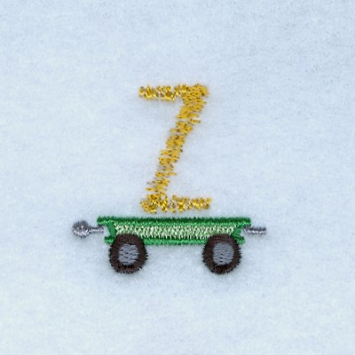 Tractor Alphabet Z Machine Embroidery Design