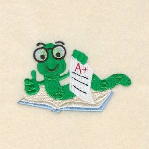 Picture of A+ Bookworm Machine Embroidery Design