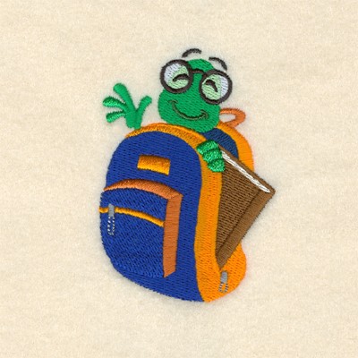 Backpack Bookworm Machine Embroidery Design