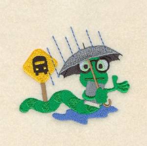 Picture of Bus Stop Bookworm Machine Embroidery Design