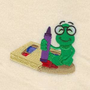 Picture of Crayon Bookworm Machine Embroidery Design