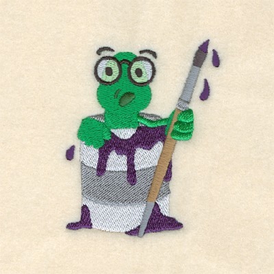 Painting Bookworm Machine Embroidery Design